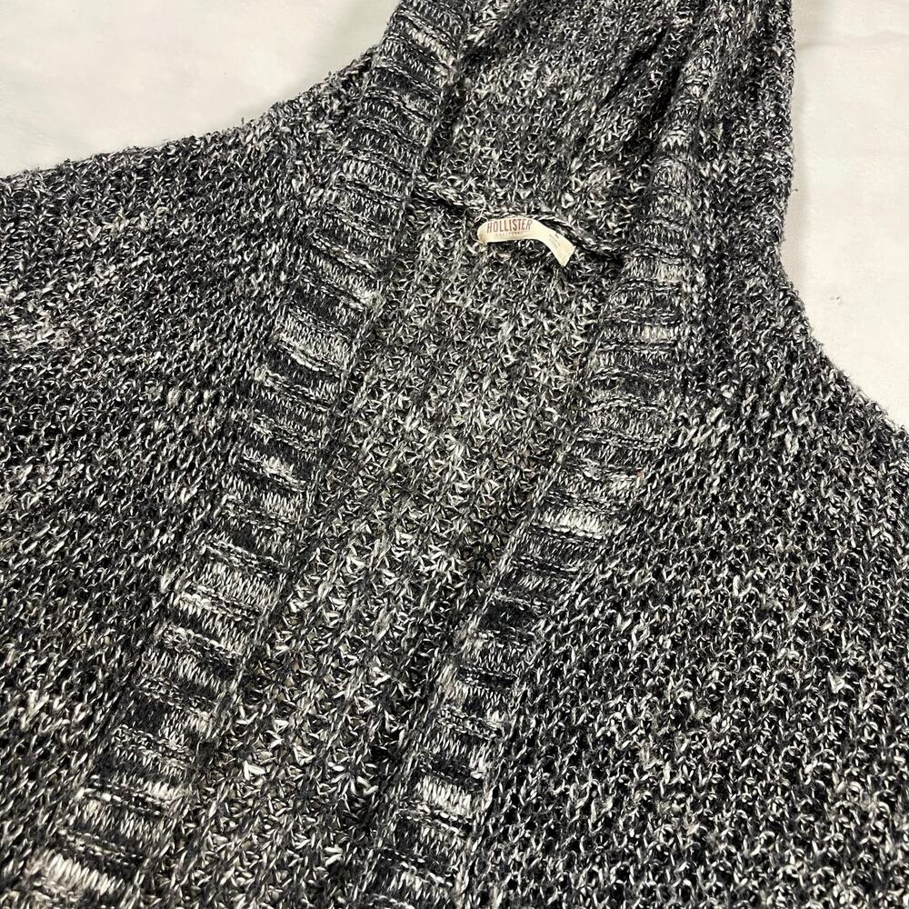 Hollister Co. Women’s L Gray Marled Chunky Knit Hooded Cardigan Sweater